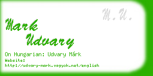 mark udvary business card
